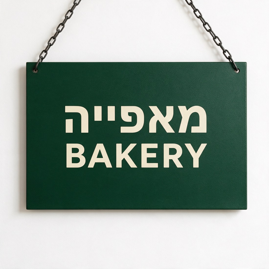 שלט חנות עם המילה מאפייה ומתחתיה BAKERY, נוצר על ידי Seedream 5.0 Pro
